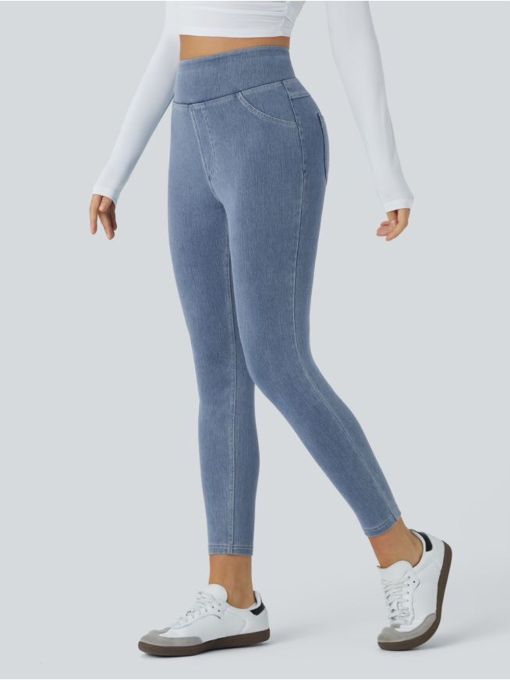 High-Waist Blue Women’s Jeggings - Stretch Slim Fit FULL Length